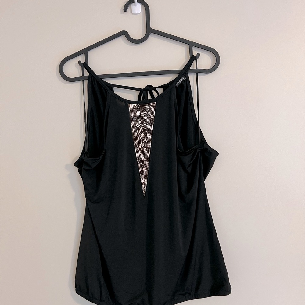 Glam black and gold summer night halter tank